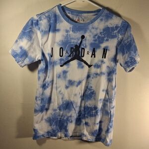 Jordan Women's/Girls Blue & White Tie-Dye Short Sleeve Tee Size S